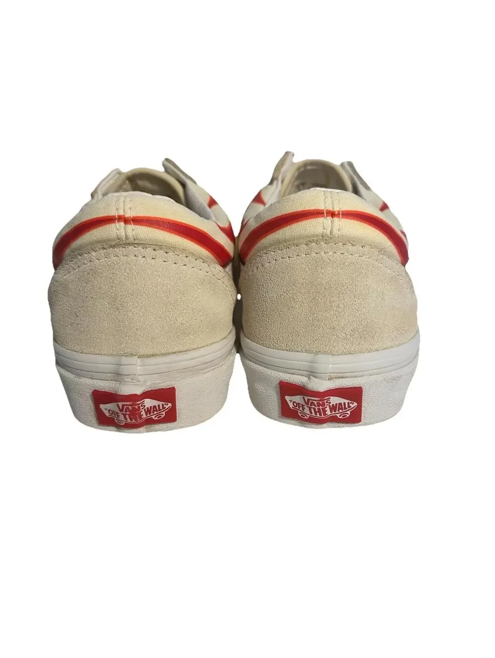VANS White & Flames Designer Sneakers Unisex M 6/W 7.5